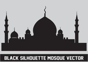 moskee silhouet zwart kleur voor Islamitisch ontwerp vector