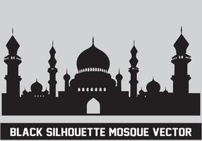 moskee silhouet zwart kleur voor Islamitisch ontwerp vector