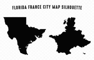 Florida Frankrijk stad kaart zwart silhouet geïsoleerd Aan een wit achtergrond vector