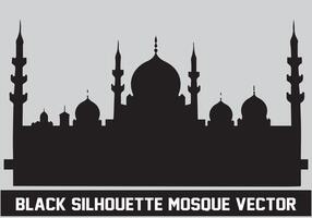 moskee silhouet zwart kleur voor Islamitisch ontwerp vector