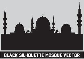 moskee silhouet zwart kleur voor Islamitisch ontwerp vector