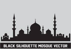 moskee silhouet zwart kleur voor Islamitisch ontwerp vector