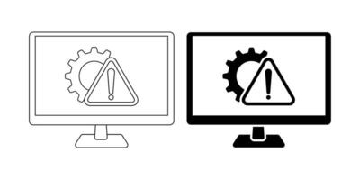 computer fout icoon reeks geïsoleerd Aan wit achtergrond vector