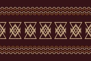 traditioneel etnisch ikat motief kleding stof patroon achtergrond meetkundig .Afrikaanse ikat borduurwerk etnisch oosters patroon bruin achtergrond behang. abstract, illustratie.textuur,frame,decoratie. vector