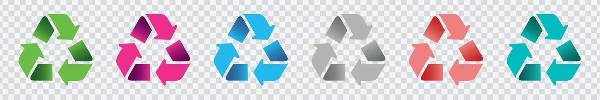 illustreren eco-bewustzijn met levendig recycling pictogrammen. kleurrijk symbolen voor duurzaamheid vector