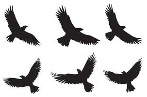 vliegend vogelstand silhouetten illustratie wit achtergrond vector