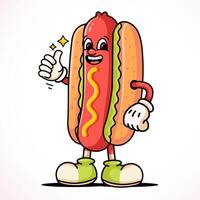 hotdog mascotte tekenfilm karakter vector