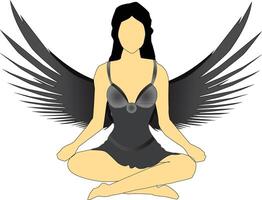 mediteren godin van vliegend engel vector