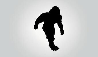 grote voet sasquatch yeti silhouet tekenfilm vector