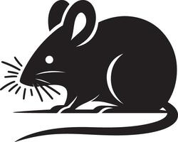 minimaal Rat silhouet zwart kleur wit achtergrond vector