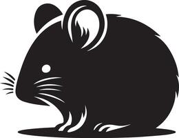 minimaal Rat silhouet zwart kleur wit achtergrond vector