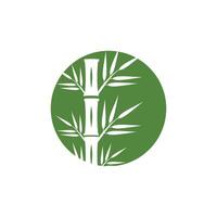 bamboe logo met groen blad icoon sjabloon vector