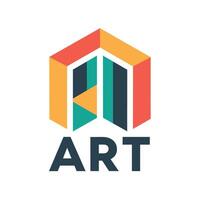 een modern en strak logo vertegenwoordigen kunst met levendig kleuren en dynamisch vormen, een modern kunst galerij presentatie van op het randje tentoonstellingen en installaties vector