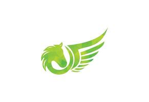 paard Pegasus logo - eenhoorn vector