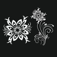 vrij bloemen grafisch kunst ontwerp elegant decoratief sier- bloemen reeks met illustratie vector