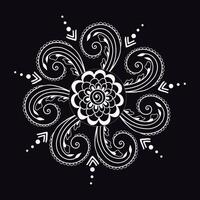 illustratie van traditioneel Indisch grafisch kunst henna- mehndi bloemen ornament ontwerp met kader vector