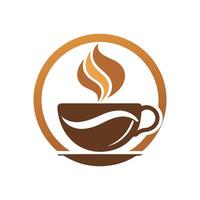 een kop van koffie emitting stoom- van heet drank, een minimalistische logo van een koffie kop met stoom, minimalistische gemakkelijk modern logo ontwerp vector