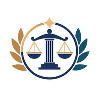minimalistische logo voor een wet stevig, incorporeren wettelijk symbolen in een strak ontwerp, ontwerp een minimalistische logo incorporeren wettelijk symbolen voor een advies bedrijf vector