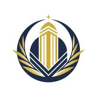 de logo van de Islamitisch liga, ontwerp een minimalistische logo voor een luxe hotel keten dat weerspiegelt luxe en comfort vector