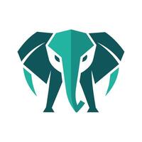 een olifanten hoofd met een lang slagtand uitbreiden prominent van de Rechtsaf kant, ambacht een minimalistische logo gebruik makend van enkel en alleen een weinig elementen naar overbrengen de essence van een olifant vector