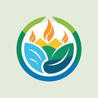 logo ontwerp voor een bedrijf verkoop biologisch producten met natuurlijk elementen en groen kleur palet, creëren een gemakkelijk en symbolisch logo voor een organisatie bestrijden klimaat verandering vector