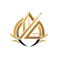 een geavanceerde goud en zwart logo ontwerp voor een bedrijf, presentatie van elegantie en professionaliteit, creëren een logo dat overbrengt verfijning en elegantie voor een winkel ontwerp agentschap vector