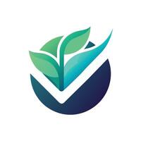een groen blad logo met een subtiel helling Aan een wit achtergrond, incorporeren een subtiel helling naar symboliseren groei en vooruitgang in een minimalistische logo vector