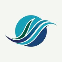 blauw en groen Golf logo Aan een schoon wit achtergrond, incorporeren een subtiel Golf patroon in een logo voor een rijkdom beheer firma vector