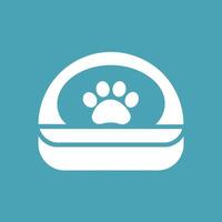 een honden poot is geplaatst Aan top van een Hamburger, tonen wisselwerking tussen de huisdier en de voedsel, strak lijnen vormen de vorm van een huisdier bed, minimalistische gemakkelijk modern logo ontwerp vector