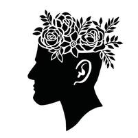 mentaal Gezondheid bloeiend hoofd silhouet illustratie vector