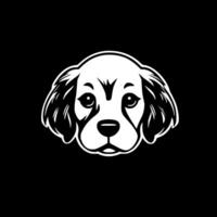 puppy - zwart en wit geïsoleerd icoon - illustratie vector