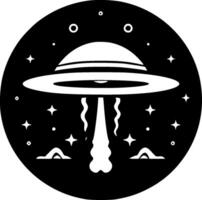 ufo, minimalistische en gemakkelijk silhouet - illustratie vector