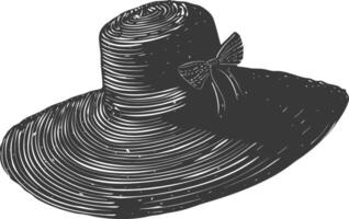 silhouet strand hoed zwart kleur enkel en alleen vector