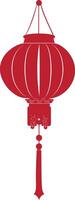 Aziatisch Chinese traditioneel lantaarn rood kleur enkel en alleen vector