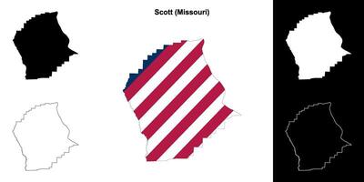 Scott district, Missouri schets kaart reeks vector