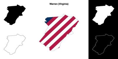 warren district, Virginia schets kaart reeks vector