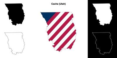 cache district, Utah schets kaart reeks vector