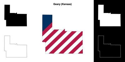 geary district, Kansas schets kaart reeks vector