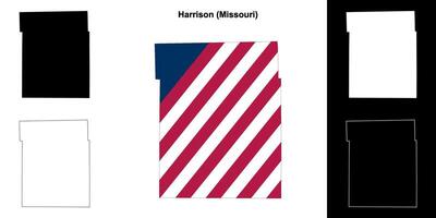 Harrison district, Missouri schets kaart reeks vector