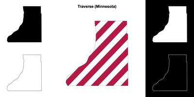 traverse district, Minnesota schets kaart reeks vector
