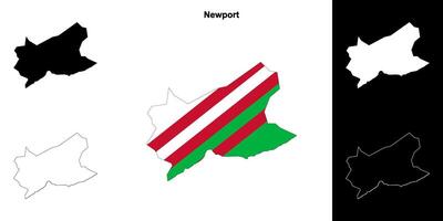 newport blanco schets kaart reeks vector