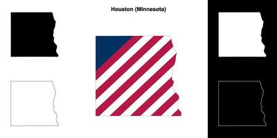houston district, Minnesota schets kaart reeks vector