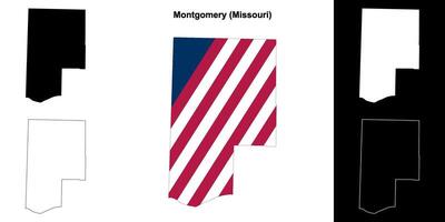 montgomery district, Missouri schets kaart reeks vector