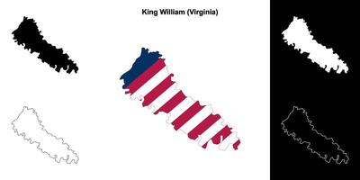 koning William district, Virginia schets kaart reeks vector