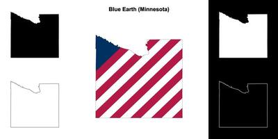 blauw aarde district, Minnesota schets kaart reeks vector