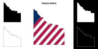 owyhee district, Idaho schets kaart reeks vector