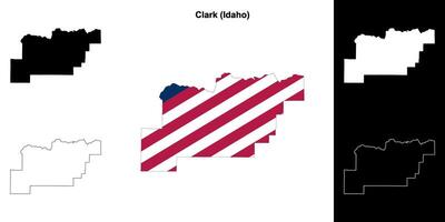 Clark district, Idaho schets kaart reeks vector