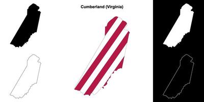 cumberland district, Virginia schets kaart reeks vector