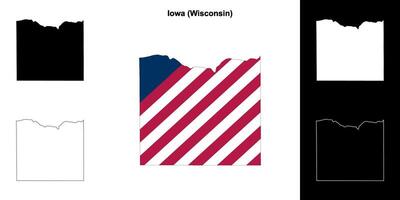 Iowa district, Wisconsin schets kaart reeks vector