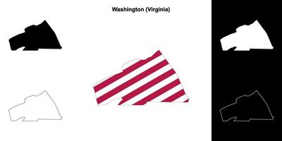 Washington district, Virginia schets kaart reeks vector